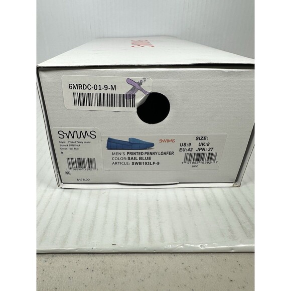 SWIMS Printed Penny Loafers Sail Blue Shoes Men’s Size 9 Slip In BRAND NEW - Picture 8 of 8